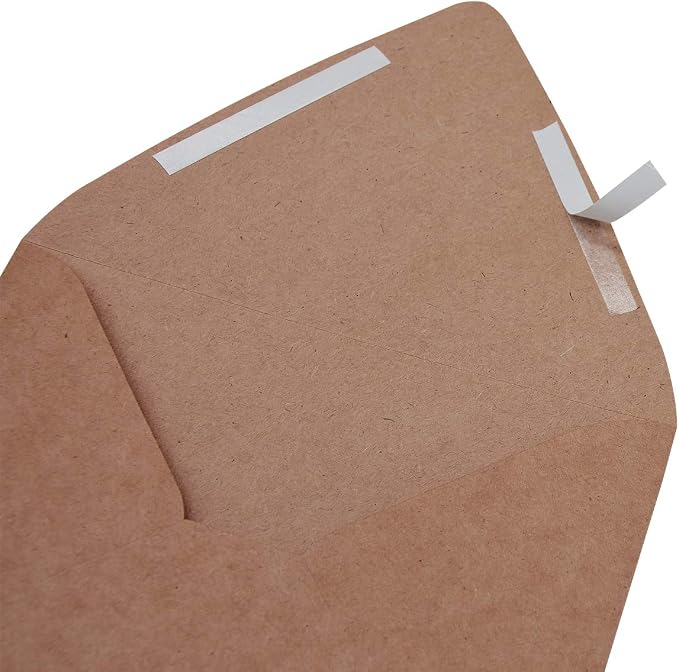 100 Pack 5x7 Brown Kraft Envelopes for Invitations - Quick Self Seal, V-Flap, Perfect for Weddings, Baby Shower,5x7 Cards,Party Invitation 5.25 x 7.25 Inches(A7 Envelopes Bulk)
