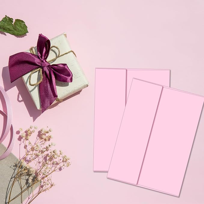 100 Packs Pink 5x7 Envelopes, A7 Envelopes for Invitations | Self seal, Ideal for weddings/graduations/baby showers/ birthdays, 120g thick paper 5.28x7.13.