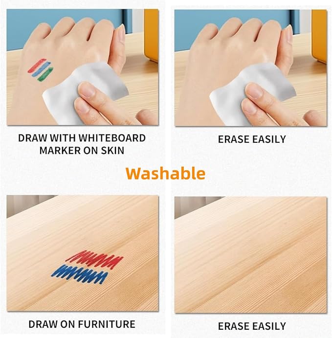 Small Dry Erase Markers for Toddlers, 3.6in Mini Whiteboard Markers, Easy Clean Low-Odor Kids Drawing Pens for School Home Office