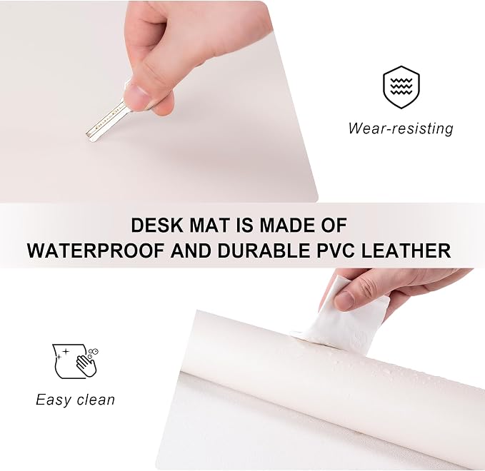 Leather Desk Pad Protector,Non-Slip Desk Pad(Blacke, 47.2" x 17") | on-Slip PU Leather Large Mouse Pad,Easy Clean Desk Protecor Mat,Writing Pad for Office Work/Home/Decor