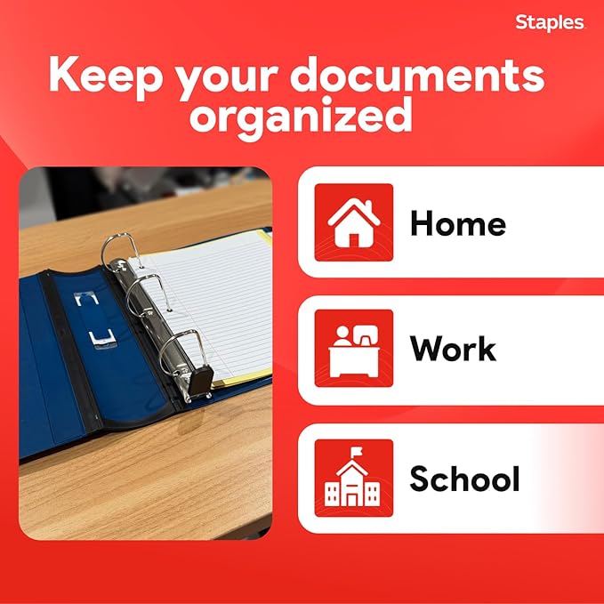 Staples Better Binder 2-Inch 3-Ring Binder, Blue – Heavy-Duty Binder for School & Office Organization