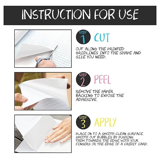 Reusable & Removable White Board Wallpaper | 1.4ft x 8ft Self Adhesive Dry Erase Contact Paper | 3 Markers & Eraser Cloth Included | for Home, Office, School & Kids Art & Decoration (Pack of 2)