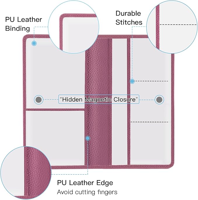 Premium Car Registration and Insurance Card Holder, Car Document Holder for Cards, Driver License & other Essential Documents (Purple)