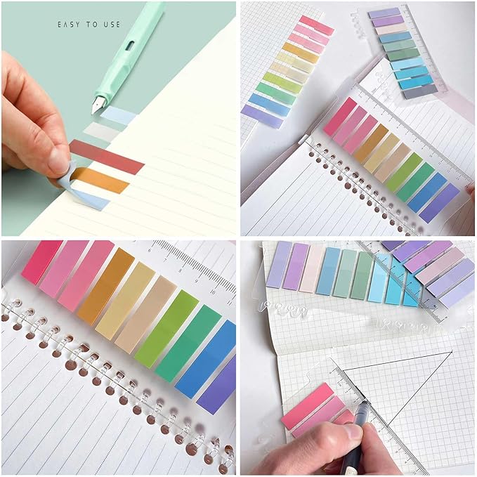 ELII 2000pcs Books Tabs for Annotating,Sticky Tabs Clear Sticky Notes,Page Markers for Notebooks, Multi-Colored Writable and Repositionable Book Flags Strip | Page Markers for Notebooks, Multi-Colored Writable and Repositionable Book Flags,Writable Rep...