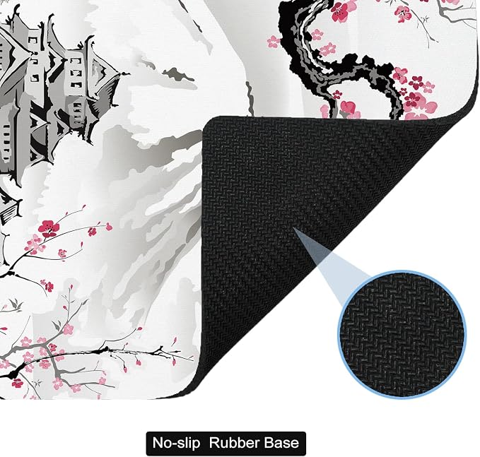 Small Mouse Pad Cute, Mini Mouse Pads for Wireless Mouse and Laptop, Travel Mousepads with Designs - Japanese Cherry Blossom/Sakura, Portable Mousepad with Non-slip Rubber Base - 5.5 x 7 Inch
