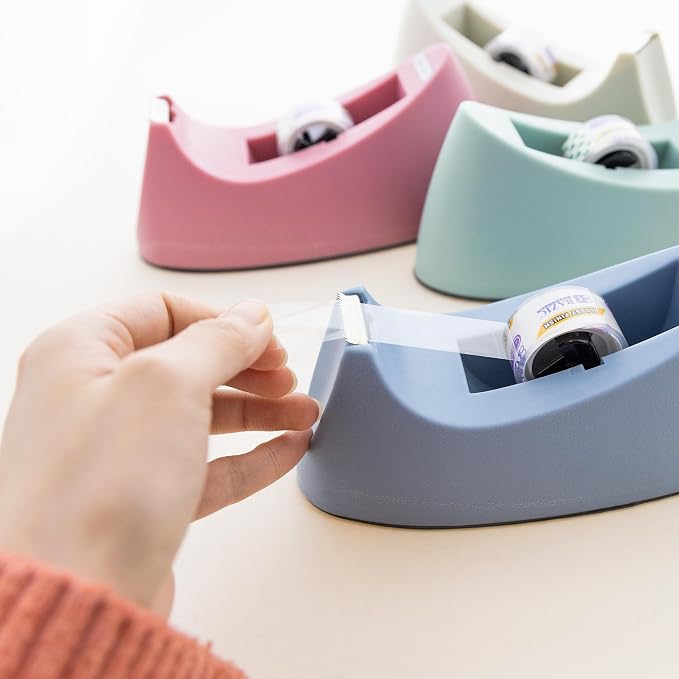 BAZIC Products Desktop Tape Dispenser with Refill, 1 in Core, 12-Case | one 3/4 in x 250 in tape refill, available in assorted colors