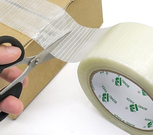 BOMEI PACK 30Rolls Reinforced Packing Tape, Bi Directional Filament Strapping Tape 2 inch x 30yds x 6.7Mil