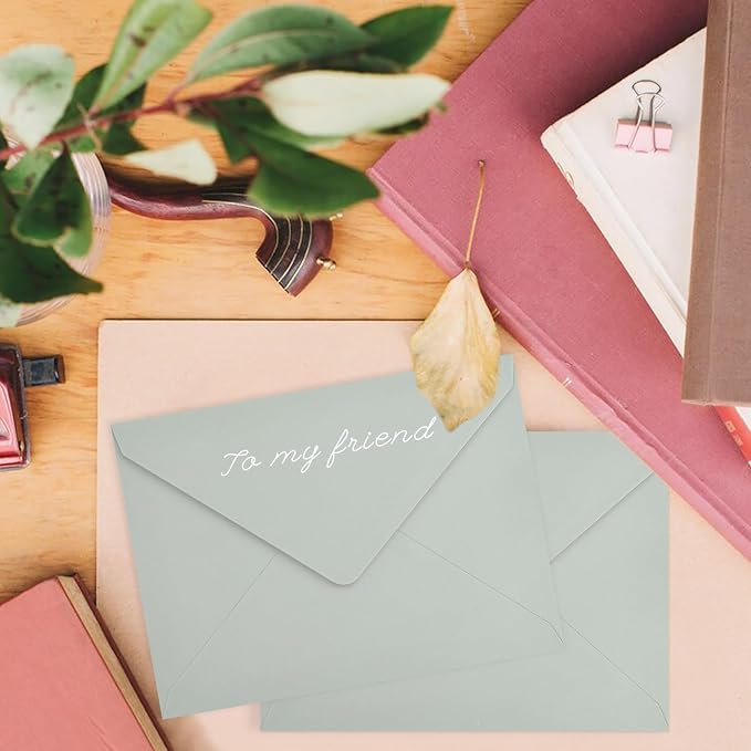 200 Pack A7 Envelopes, Gray Greeting Card Envelopes Self Seal, 5.24 x 7.24 in Envelopes for Birthday Graduation Baby Shower Wedding Invitation Cards