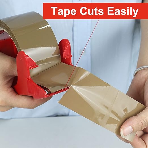 BOMEI PACK Heavy Duty Brown Packing Tape with Dispenser, 2.6 mil, 1.88 inch x 55 Yards 8 Pack, Ultra Strong, Refill for Industrial Shipping Box Packaging Tape for Moving, Office, & Storage
