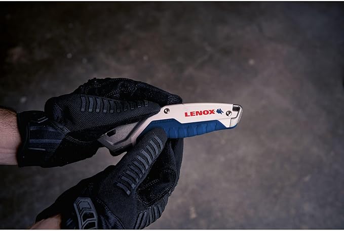 LENOX Utility Knife with 3 Bi-Metal Blades, Retractable, Foldable and Portable, Blade Storage (LXHT10599)