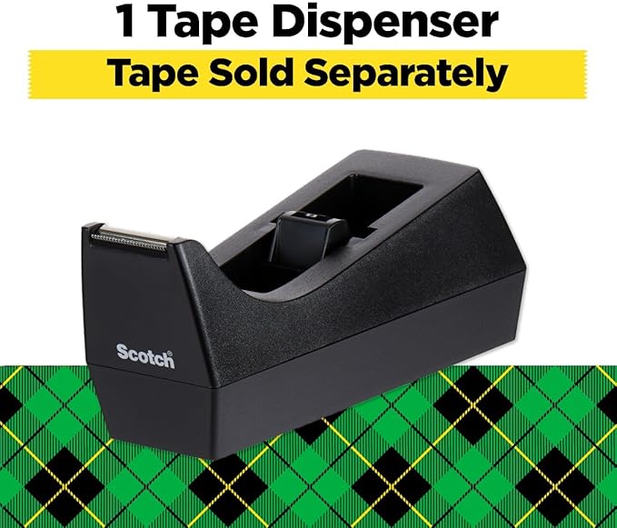 Scotch Desktop Tape Dispenser, Black, 2.7 in. x 2.7 in. x 6.4 in., 1 Tape Dispenser, Polystyrene (PS)
