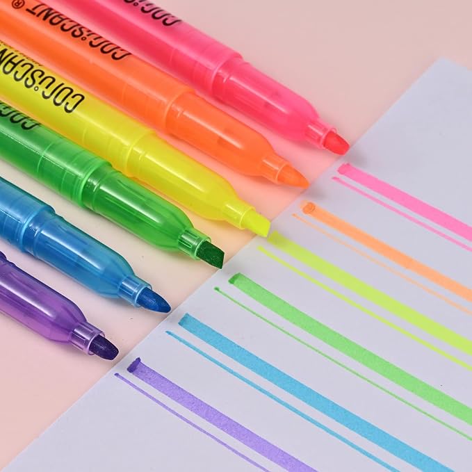 coruscant Highlighter - 36 pack color highlighter, color transparent visible fluorescent pen shell, wide chisel point mark, fluorescent pen, school, office