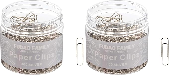 Small Paper Clips, 1.1 Inch Paper Clip, 300 pcs Paperclips (Small, Silver) (Pack of 2)