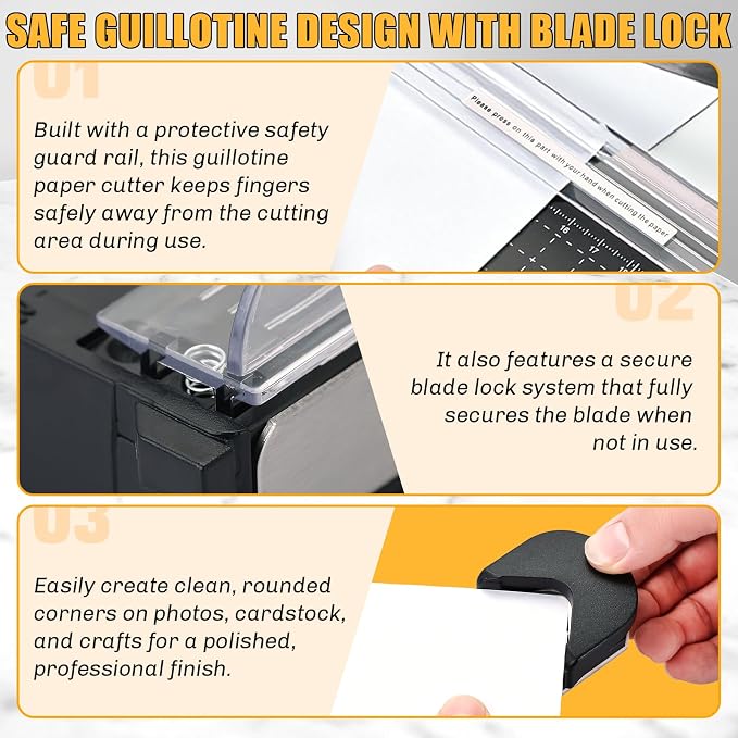 A4 Paper Cutter, 12“ 8 Sheet Capacity, Heavy Duty Paper Cutter | Fit for Cardstock, Guillotine Paper Trimmer for Crafting, Classroom and Office, A4, Letter Szie Paper Cutter