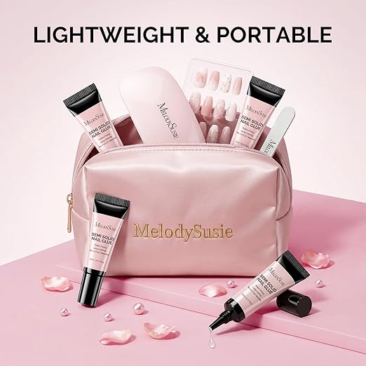 MelodySusie Super Strong Nail Glue, 6Pcs Semi Solid Nail Glue, Quick Drying No Need for UV Lamp Glue Gel Long Lasting for Fake Acrylic Press On Nails