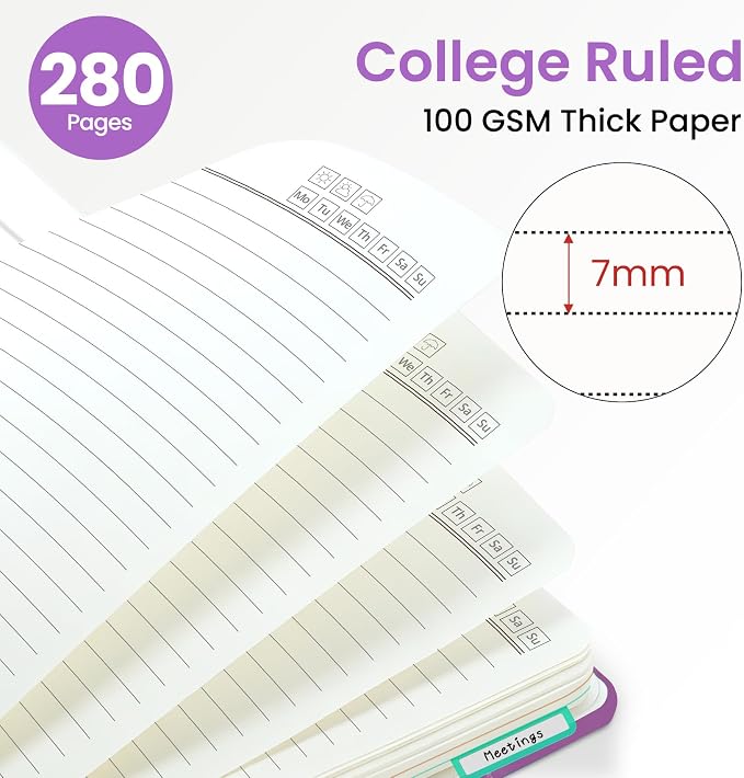 ZOTIA Large Spiral Notebook for Work, 8.5" x 11" Journal for Women, Cute 5 Subject Notebook with Removable Dividers & Tabs, College Ruled Lined Journal for Office and School, 280 Pages, Fable Grove