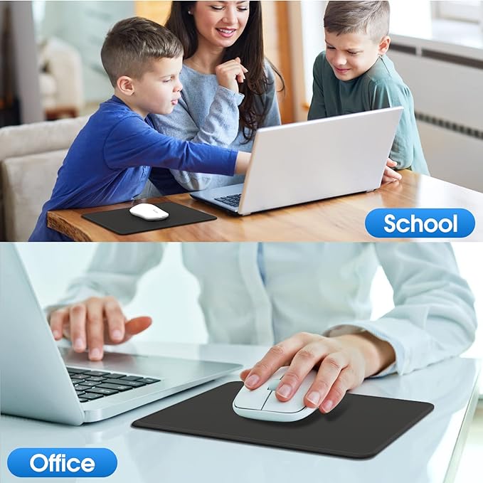 KTRIO 10 Pcs Mouse Pad, [30% Larger] Computer Mouse Pads with Stitched Edges, Black Mousepads Bulk with Non-Slip Rubber Base, Mouse Pad for Computers, Gaming & Home, 11 x 8.5inches, 3 mm Thickness