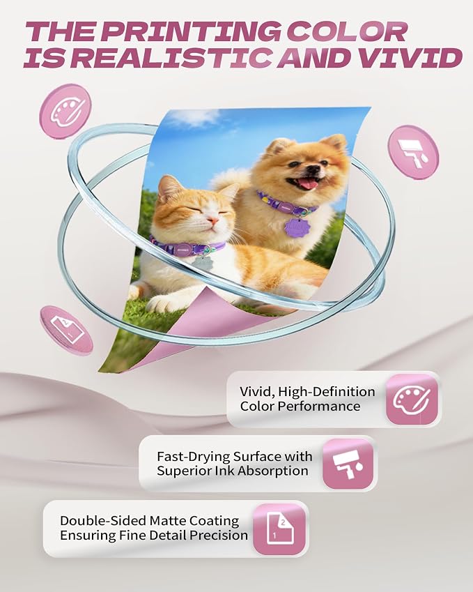 110Sheets Double-Sided Matte Photo Paper 8.5x11 Inches 140Gsm-37lbs for Inkjet Printers Ideal for Brochure Paper, Flyers Paper A4 for Dye Ink