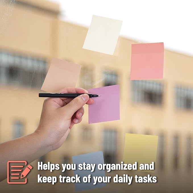Mr. Pen- Sticky Notes, 3”x3”, 12 Pads, 600 Sheets, Colorful Sticky Notes 3x3, Sunlit Sands, Stocky Notes for Bible Journaling