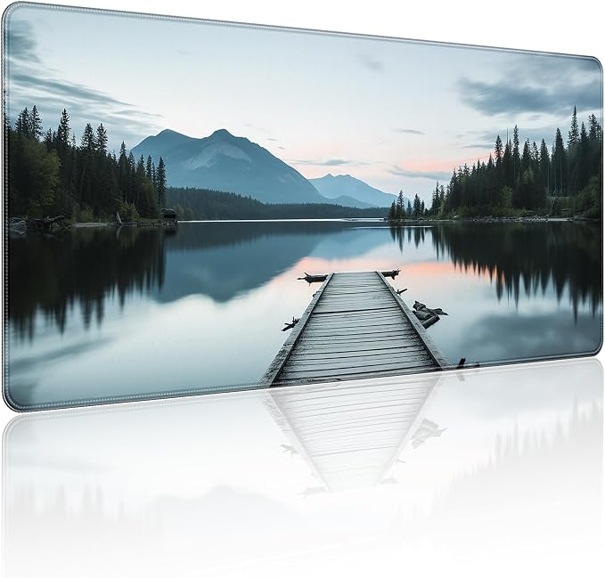 35.4 x 15.7 in, XXL Large Mouse Pad for Desk, Extended Keyboard Mouse Mat for Computer Office, Big Mouse pad with Stitched Edges, Gaming Pc-Beautiful View by The Lake
