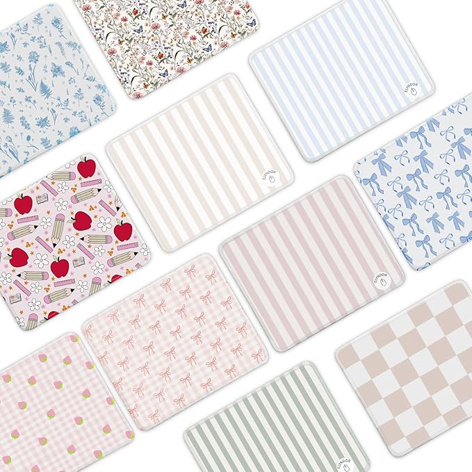 Mouse Pad for Desk with Stitched Edge, Premium Cute Washable Mouse Pads. Computer Mousepad with Non-Slip Rubber Base, Mousepads for Laptop, 9.25x7.75x0.12 inch (Classic Checker)