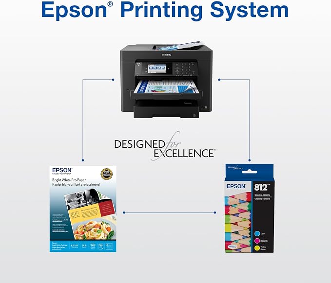 Epson 812 Genuine Ink Cartridge XL Black and Standard Color Combo Pack | Works With WorkForce Pro WF-7310 WF-7820 WF-7840 EC-C7000 Printers