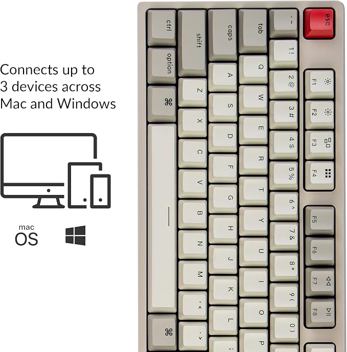 Keychron C2 Full Size Wired Mechanical Keyboard Compatible with Mac, Keychron Red Switch, 104 Keys ABS Retro Color Keycaps Gaming Keyboard for Windows, USB-C Type-C Braid Cable