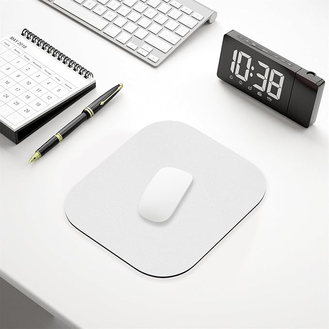 Hsurbtra Mouse Pad, Premium-Textured Small Square Mousepad 8 x 9 Inch Gray, Thick 3 mm Anti-Slip Waterproof Rubber Pretty Cute Computer Mat for Office Home Gaming Laptop Men Women Kids