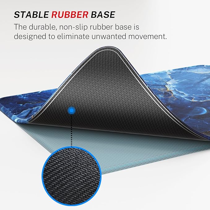 MROCO Mouse Pad [30% Larger] with Anti-Fray Stitched Edges, Premium-Textured Waterproof Surface, Non-Slip Rubber Base, Computer & Gaming Mouse Mat for Laptop, Office & Home, 8.5 x 11 in, Ocean Marble
