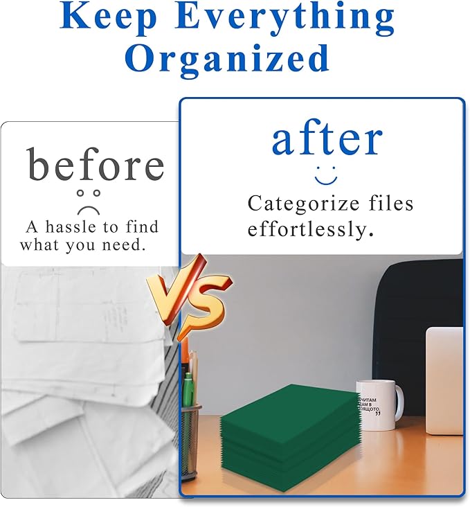 Zzrywuty File Folders with Pockets Letter Size,50-Pack Paper Folders with Card Slot,Green Two Pocket Folders for School Students,Businessmen,Home and Office Workers
