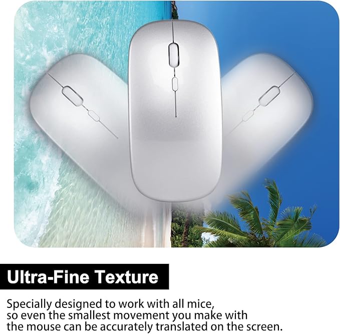 Small Mouse Pad 6 x 8 Inch, Audimi Mini Mouse Pad Thick for Laptop Wireless Mouse Home Office Travel, Portable & Washable (Beach)
