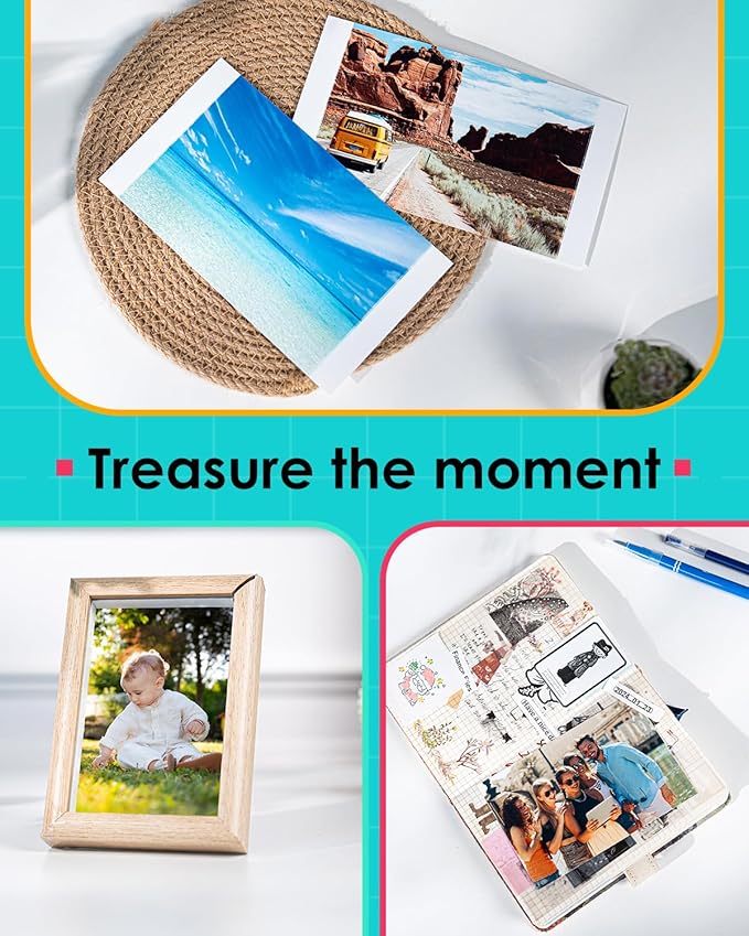 Compatible with Liene Amber M100/M200/M110/M210 4 x 6" Photo Printer 160 Sheets Photo Paper & 4 Ink Cartridges Refill, Only for DHP512/DHP513/DHP514/DHP515 Printer, Dye Sublimation, No Fade