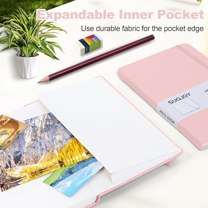 Lined Journal Notebooks for Writing, 100 GSM Thick Paper, 1 Pack Hardcover Notebooks, A5 College Ruled Notebook, Journaling Notebook for School/Travel/Office (Pink- 1 Pack)