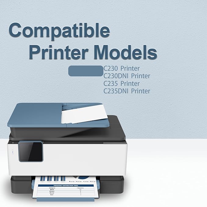 Compatible with Xerox C230 C235 Toner Cartridge High Yield with Chip (006r04383 006r04384 006r04385 006r04386) for C230 C230DNI C235 C235DNI Printers (4 Pack,Black,Cyan, Magenta, Yellow)