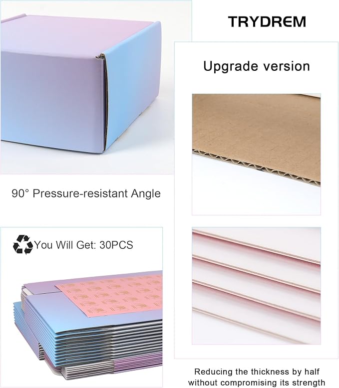 Shipping Boxes 8x8x3 Inch - 30 Pack: Medium Corrugated Cardboard Boxes - Purple Shipping Boxes for Small Business
