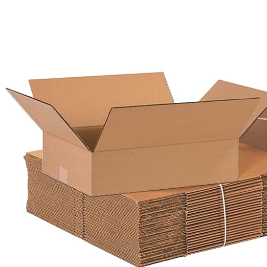 BOX USA Shipping Boxes Flat 16"L x 12"W x 4"H 25-Pack - Corrugated Cardboard Box for Moving, Mailing, Packing, Packaging and Storage