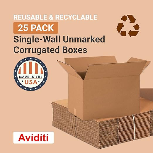 BOX USA Shipping Boxes Long 20"L x 12"W x 12"H 20-Pack - Corrugated Cardboard Box for Moving, Mailing, Packing, Packaging and Storage