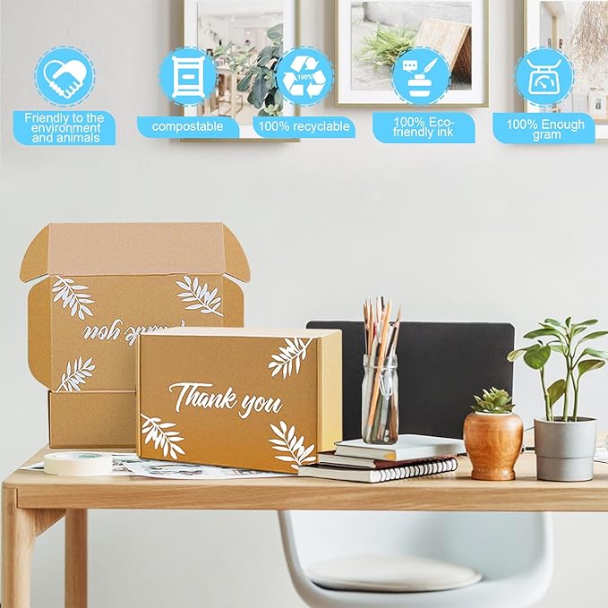 Inner Measurement 9x6x3 Inches 25 Pack Shipping Boxes Brown Small Business Mailing Boxes Cardboard Corrugated Mailers Box
