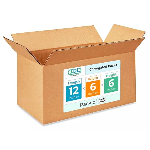 Medium Moving & Shipping Boxes 12"L x 6"W x 6"H (25-Pack) - Extra Strength 200 lb vs Regular - USA-Made Corrugated Medium Moving Boxes for USPS/UPS/FEDEX - Shipping Box - Packing Box by IDL Packaging | Extra Strength 200 lb vs Regular - Corrugated Medi...
