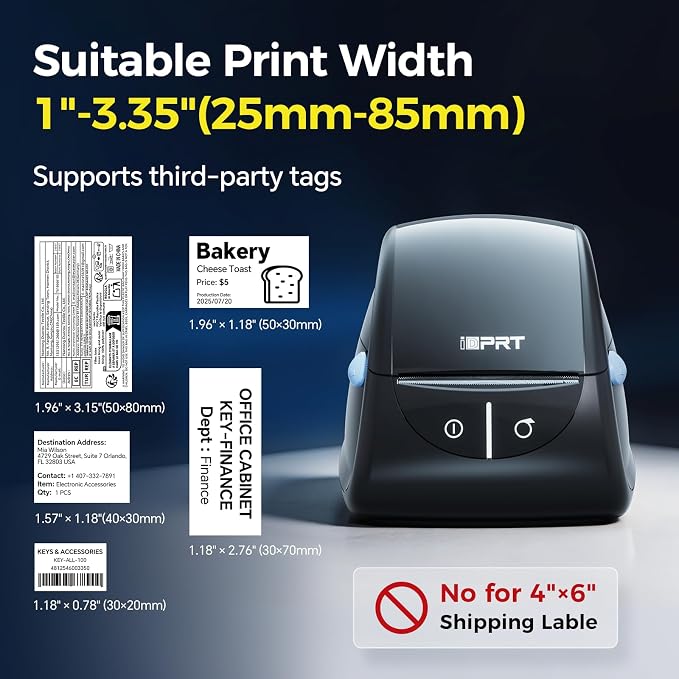 iDPRT SP310 Label Maker, Thermal Label Printer for Width 1"-3.35" Labels | Ink-Free, 203dpi Clear, 102mm/S High Speed, Win/Mac/Linux & Major E-Commerce Compatible, For Small Business