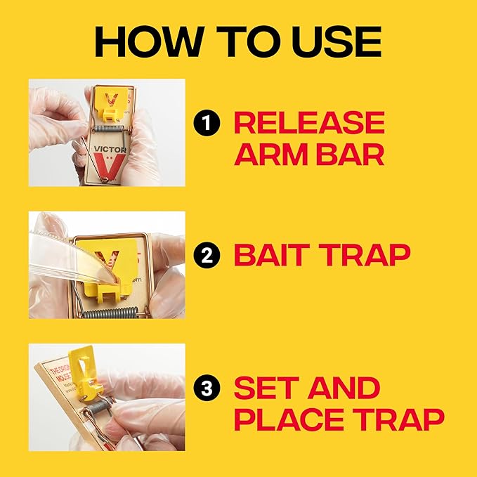 Victor Mouse Traps M035-12, Plastic Pedal, Sustainably Sourced FSC Wood, Wooden Mouse Traps, 12 Pack