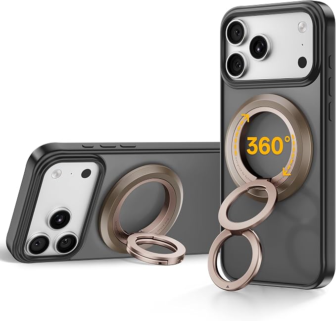 SYNCWIRE Magnetic Phone Ring Holder, for MagSafe Phone Grip Stand Kickstand | 360° Rotation, Double-Sided Magnet, Cell Phone Grip Finger Holder, for iPhone 17 16 15 14 13 12 Pro Max, MagSafe Accessories