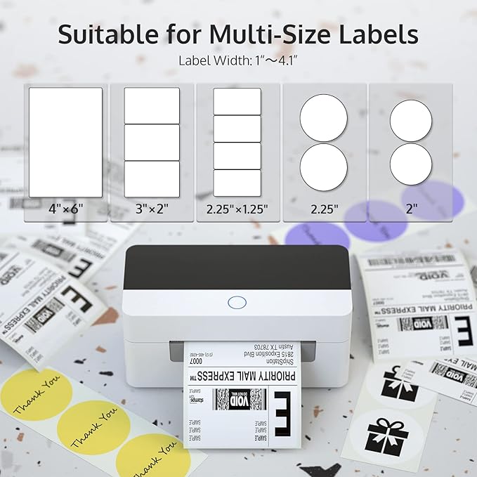 OFFNOVA USB Shipping Label Printer, 4x6 Label Printer for Shipping Packages, High Speed Thermal Printer, Supports ShipStation UPS FedEx Ebay, NO Bluetooth Function