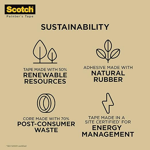 Scotch Contractor Grade Masking Tape, 0.94 inches by 60.1 Yards (540 Yards Total), 2020, 9 Rolls