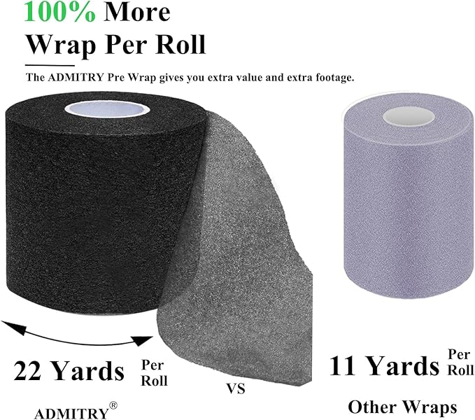 Pre Wrap Tape Athletic,3 Rolls X 22 Yards Blue Prewrap,Headbands for Hair,Foam Underwrap Sports Wrap