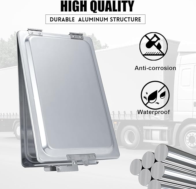 Truck and Trailer Aluminum Manifest Holder Waterproof Box with Stainless Steel Hinges and Latch, Document Holder Kit (2)