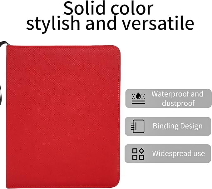 Card Binder – 720 Capacity, Zippered Trading Card Holder for MTG, Sports & Collectible Cards – Acid-Free, Durable & Travel-Friendly Storage (Red dots, 9 Pocket)