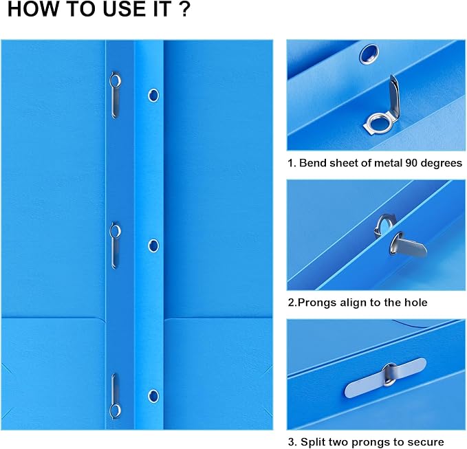 2 Pocket Folders with Prongs, 20 Pack Paper Folders with Pockets & 3 Prongs | Assorted 5 Colors, Fit Letter Size Paper, for Organizing Files in School, Office, Business
