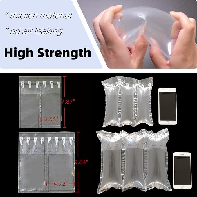 Air Pillows for Shipping with Pump Packaging Air Bags 200 Count Inflatable Shipping Supplies Box Filler Packing Materials Alternative to Packing Peanuts, Purse Stuffers for Shape 3.54" x 7.87"