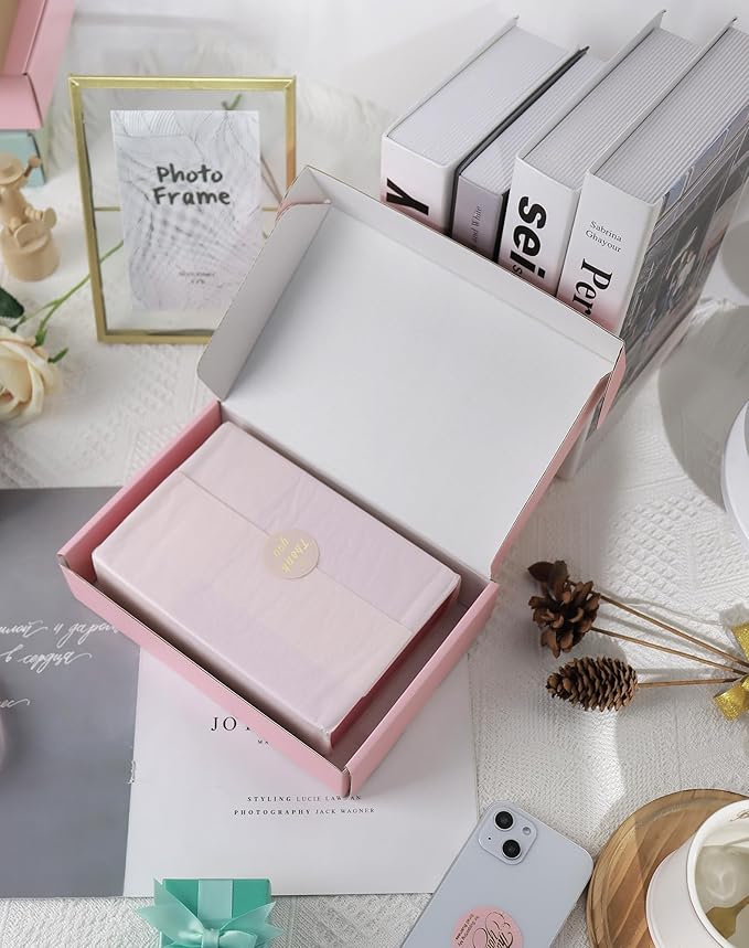 9x6x2 Inch Pink Shipping Boxes 45 Pack, Small Cardboard Boxes for Packaging Small Business